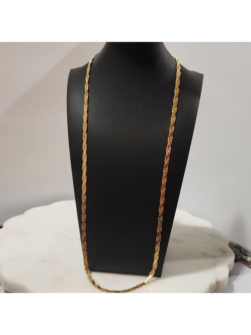 Trifari‎ Gold Tone Braided 30" Long. Pristine Condition.